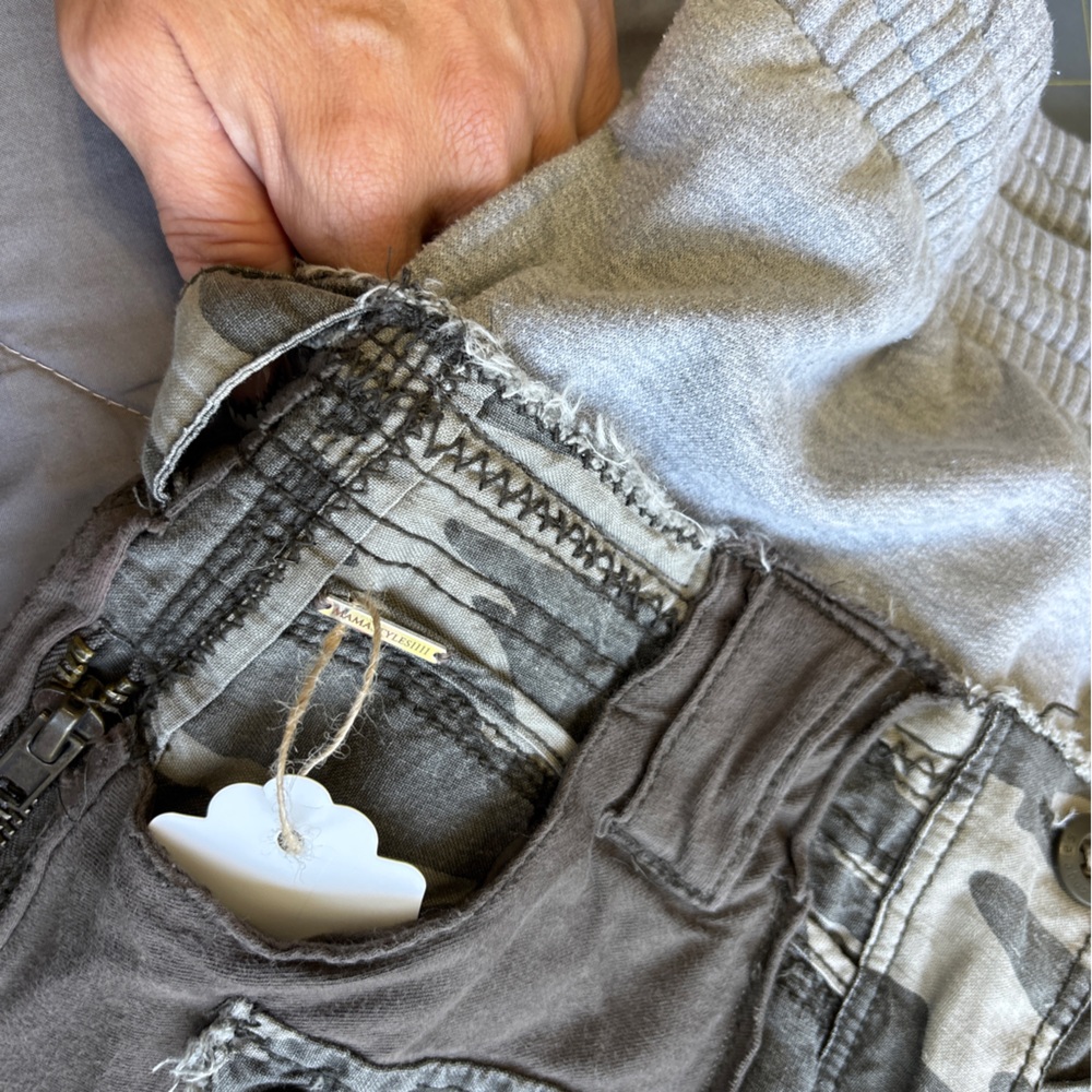 Upcycled by Me: Unisex Customized Camouflage Cargo Sweat Pants y2k camo Small - Picture 11 of 12